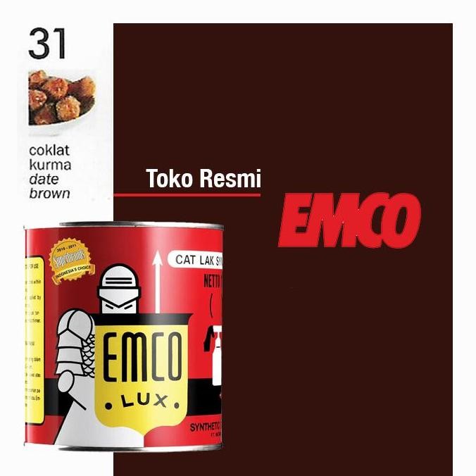 Premium Emco Lux Cat Kayu & Besi 1kg - Coklat Brown Cat Pagar Kusen Pintu Promo