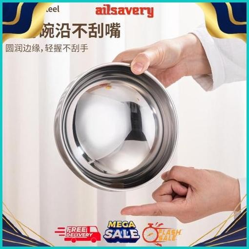 New Mangkok Korea Stainless Steel Tebal Mangkok Dua Lapis Anti Panas