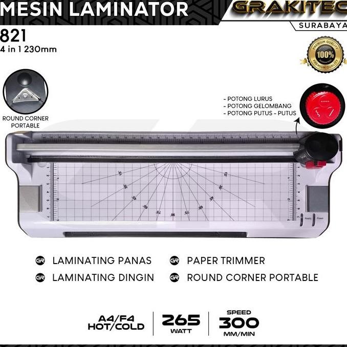NEW Grakitec Mesin Laminating A4/F4 (4in1) 230mm (Bisa Laminating Panas dan Laminasi Dingin, untuk K
