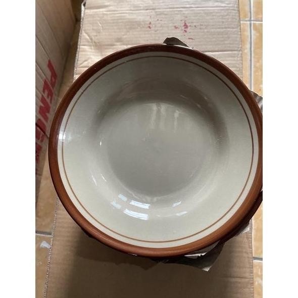[ Lusinan ] piring / piring list coklat / piring keramik coklat