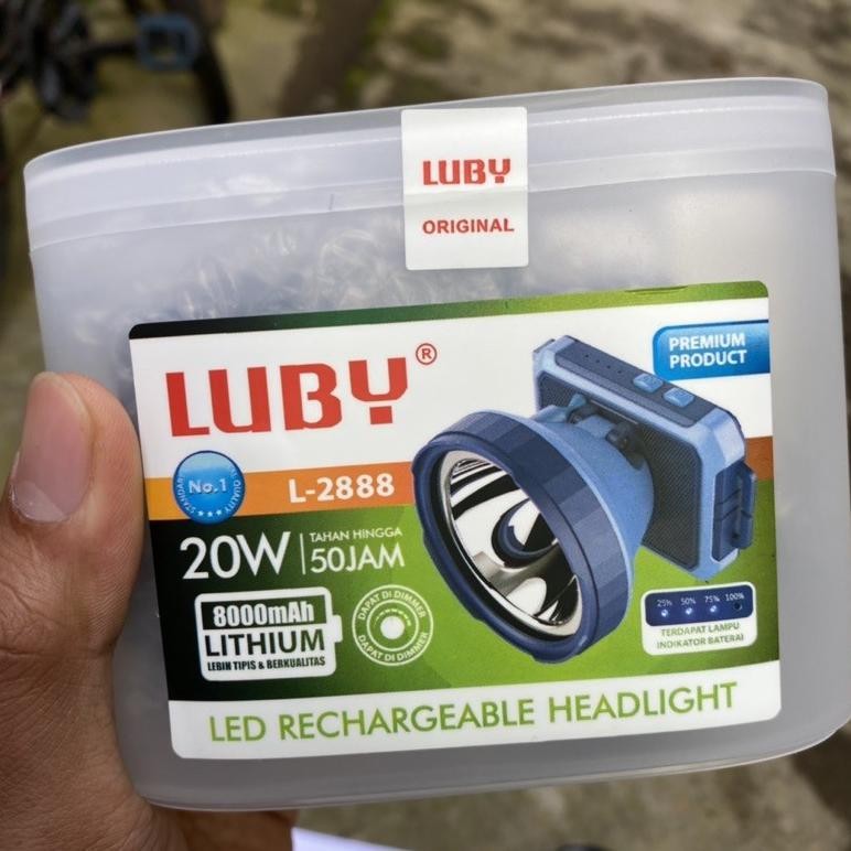 senter kepala luby 20 Watt tahan lama L- 2888 baterai 8000mah Luby L- 2888L / L- 2888K head lamp Sen
