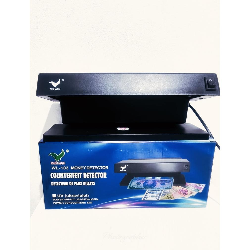 Money Detector / Alat Pendeteksi Uang Palsu - WINGLOCK WL-103 / Sinar UV Cek Uang Palsu Hologram det