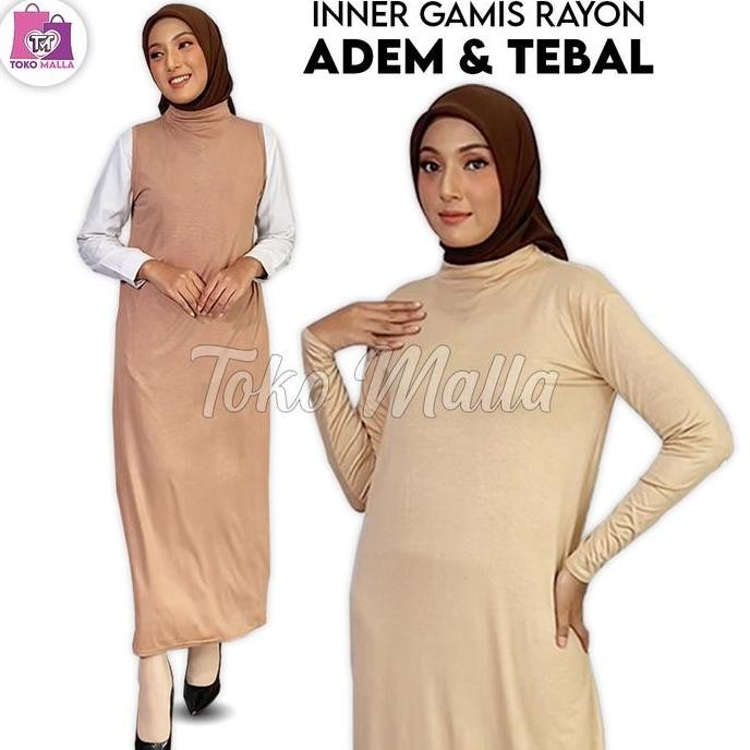 DB102 >> Manset Gamis Premium Wanita LEHER TINGGI Lengan PANJANG dan BUNTUNG bahan RAYON SUPER ADEM 