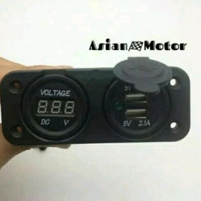 COD Casan Hp Motor Charger USB + Voltmeter Nmax Vario 125 150 Vixion Dll