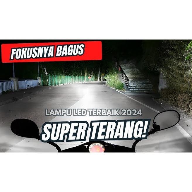 NEW ~ LAMPU UTAMA MOTOR LED H6 2 SISI 12 MATA HIGH LOW AC DAN DC KA-KRA UNIVERSAL CAHAYA PUTIH
