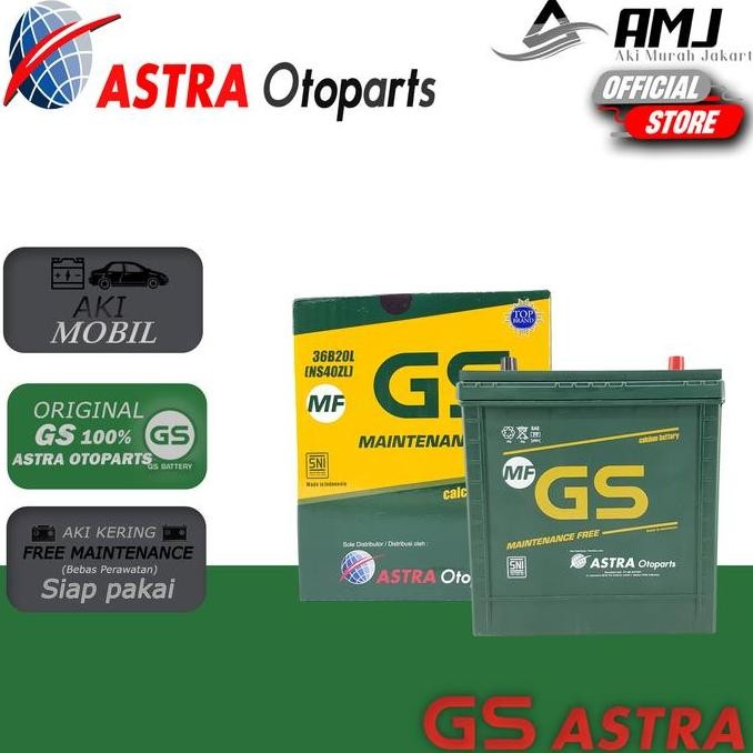 // GS MF Astra Aki Mobil Daihatsu Ayla NS40ZL - 35Ah Aki Kering //