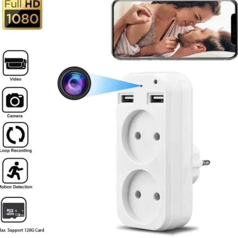 Spy Camera Wireless Socket USB Kamera Tersembunyi  Teknobi Colokan Bulat kamera cctv