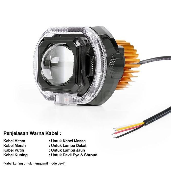 LAMPU BI-LED BILED MOTOR PROJECTOR MOTOR 9NINE LUXIMOS BP2 40 WATT SHROUD DEVIL RGB