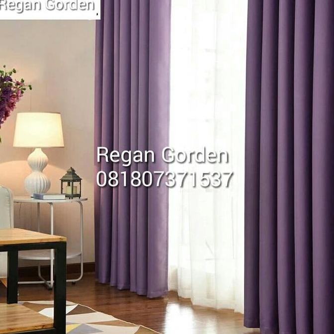 Gorden Polos Ungu Muda Blackout Tinggi 150 Cm