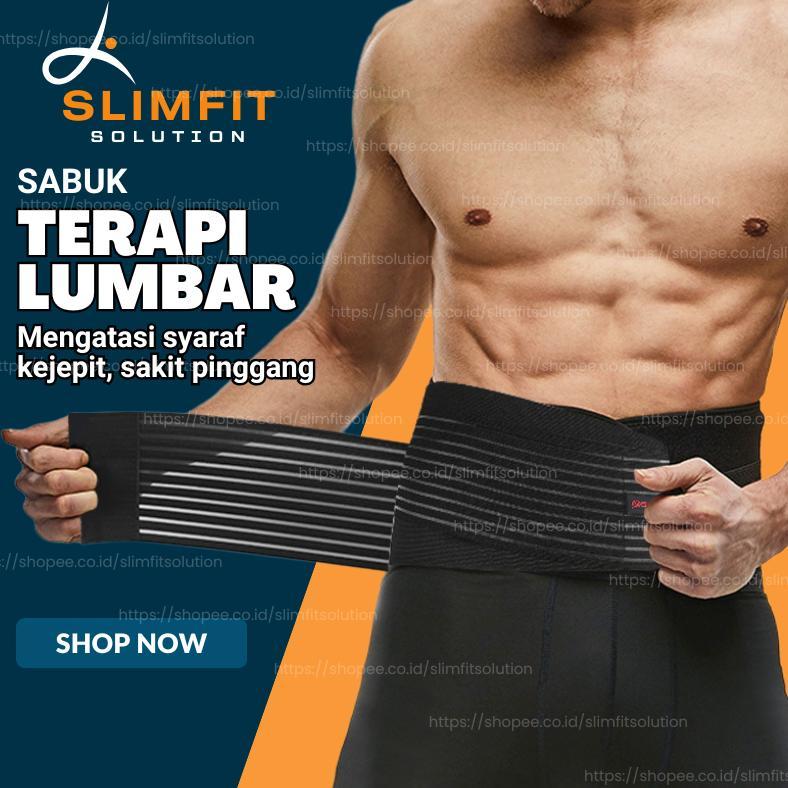 Korset Terapi Punggung Tulang Belakang Untuk Saraf Kejepit Lumbal Lumbar HNP BLACK NEW Sabuk Terapi 