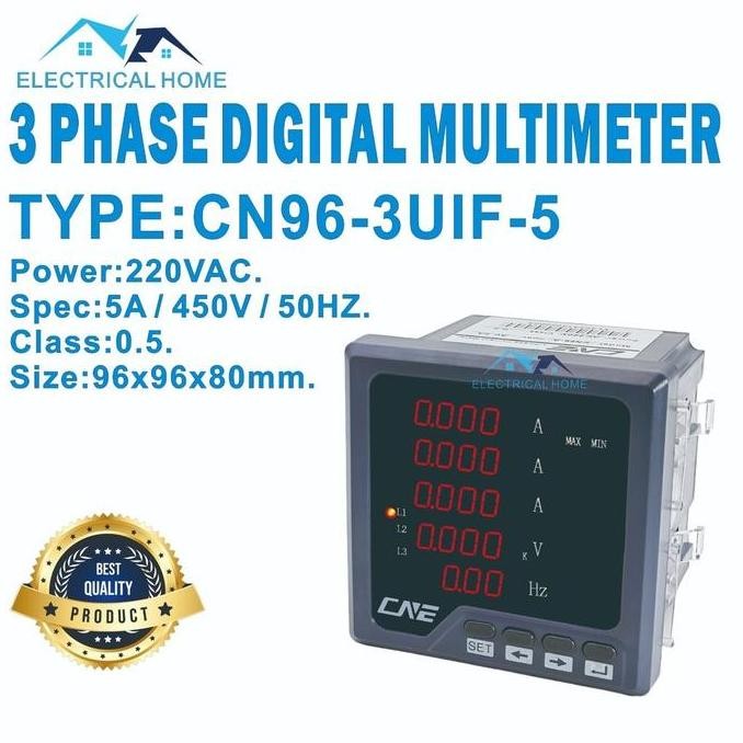 PROMO DISKON - Volt / Ampere / HZ Multi Meter Digital 96x96mm 3 Phase Multi Meter / 3-Phase Current 