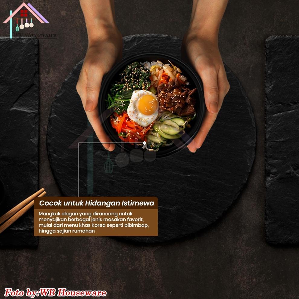 HOME LINE panci korea keramik series warna hitam ttukbaegi - ddukbaegi - bibimbap - claypot - earthe