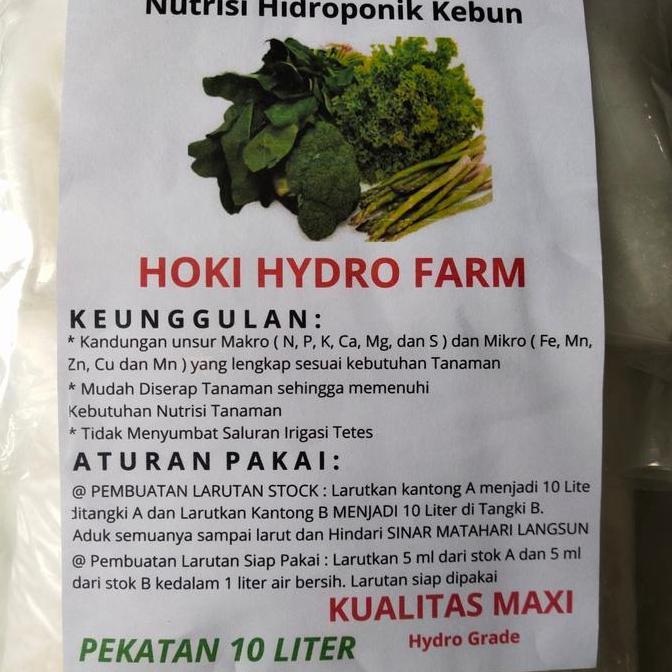 TERBARU - AB MIX Nutrisi Hidroponik Kebun Untuk Sayuran Daun Pekatan 10 Liter