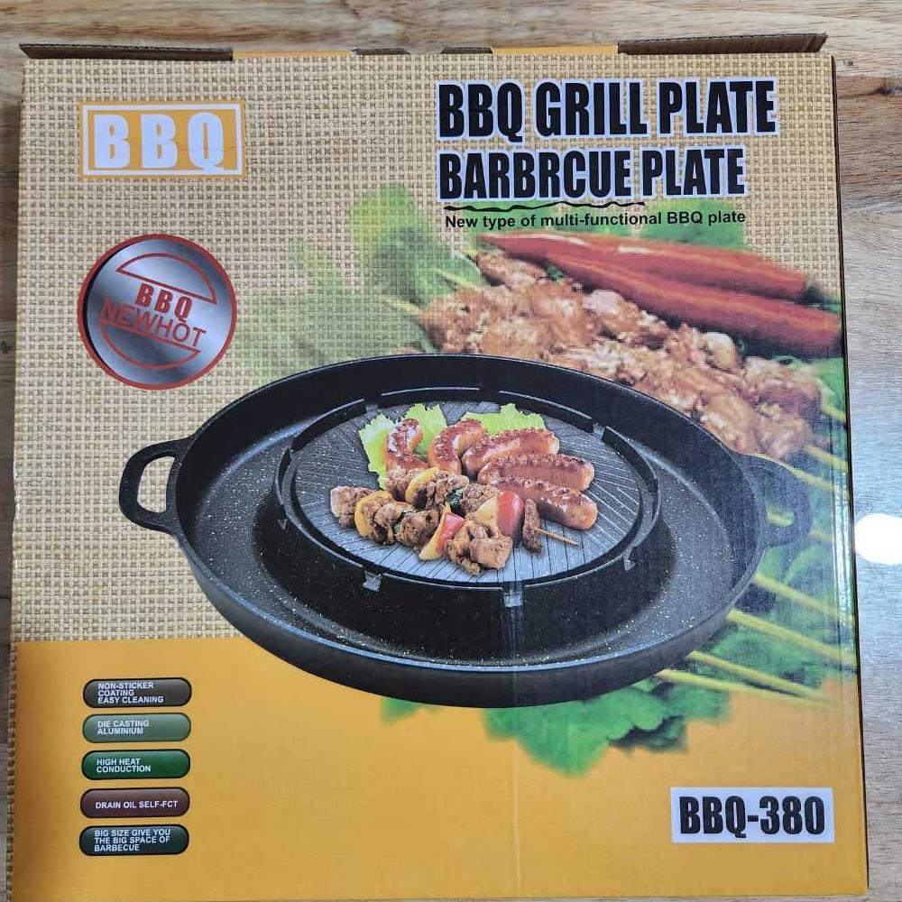 BBQ-380 Bulgogi Pan + Steamboat | Alat Pemanggang Kompor | Grill Grill Plate | Barbrcue Plate Alat M