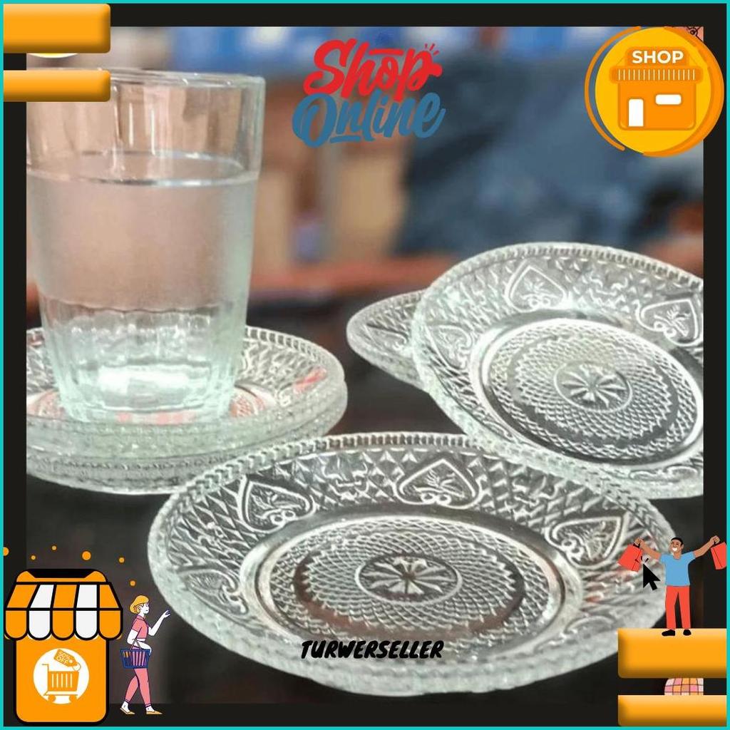 12Pcs Tatakan Gelas Motif / Tatakan Gelas Beling/ Tatakan Gelas Kaca/ Tatakan Gelas Motif Siap Kirim