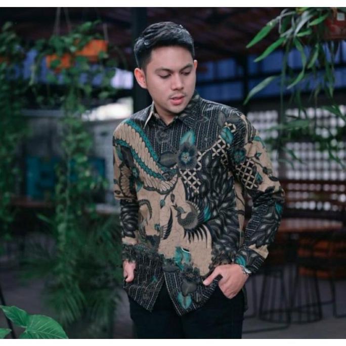 Batik Bagus Kemeja Batik Pria Lengan Panjang Katun Baturaden Motif Kembang Trusmi