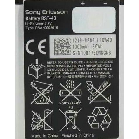 DE107 >> Battery Baterai SONY BST43 BST-43 ORIGINAL