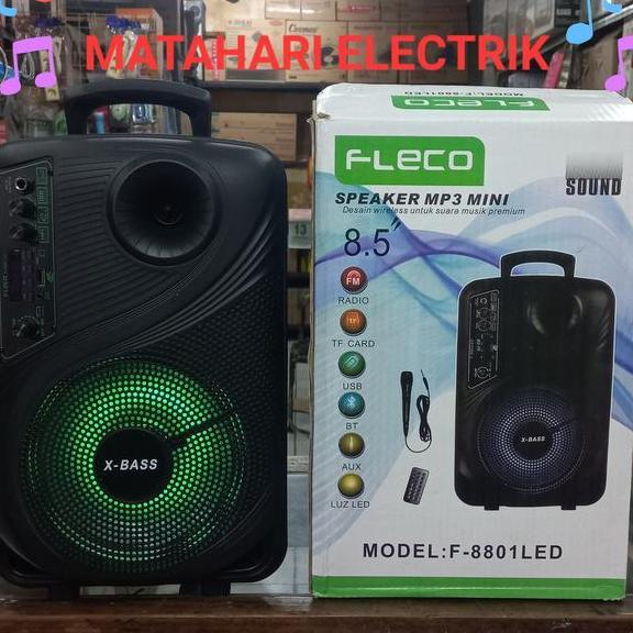 Speaker Meeting Portable Fleco Mik Free 8 Inch Speaker Bluetooth