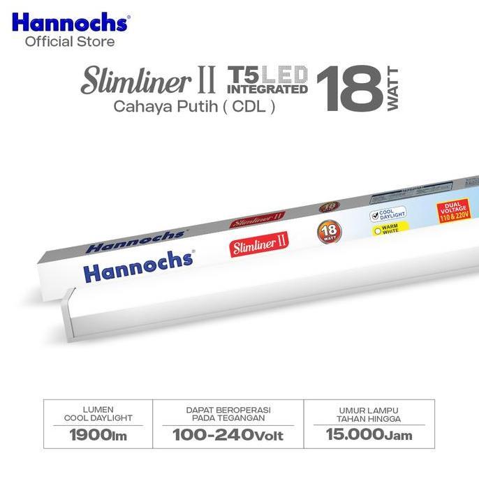 Hannochs Lampu Neon LED Slimliner II T5 LED 18 Watt Cahaya Putih HT