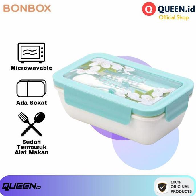 BONBOX Kotak Makan Plastik sekat 2 Multifungsi Lunch Box BTW20