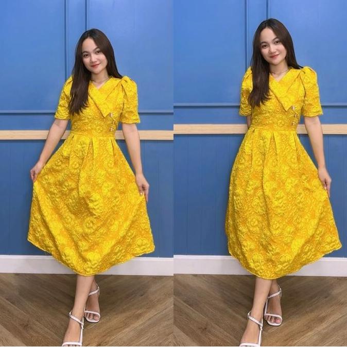 Promo Emma.Butik E00301 Dress Wanita Remaja Elegan Sopan Anggun Dress Princess Dress Natal Gereja CO