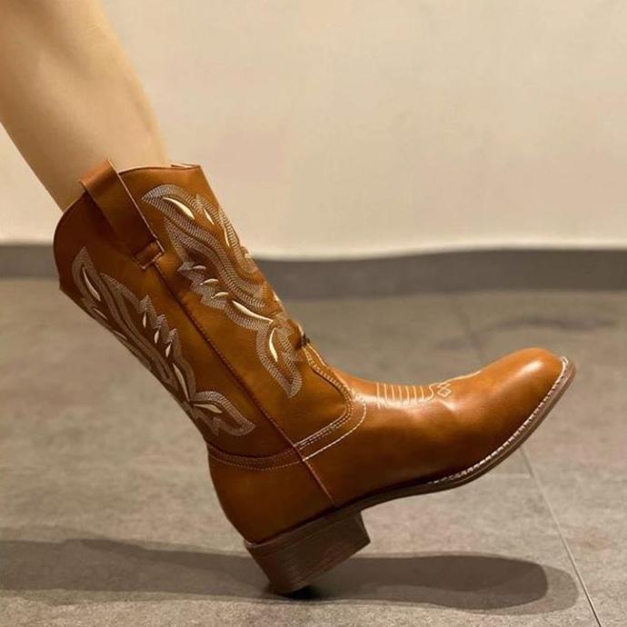 Women's Western Cowboy Boots, Knight Boots, Ins, Fashion, Martin Boots, Chelsea Boots, Sepatu Kulit 