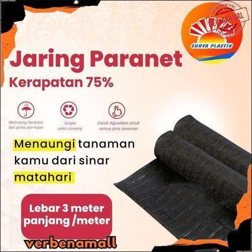 Termurah Paranet tanaman/Jaring paranet 85% Rajut segitiga Lebar 3 Meteran Ecer
