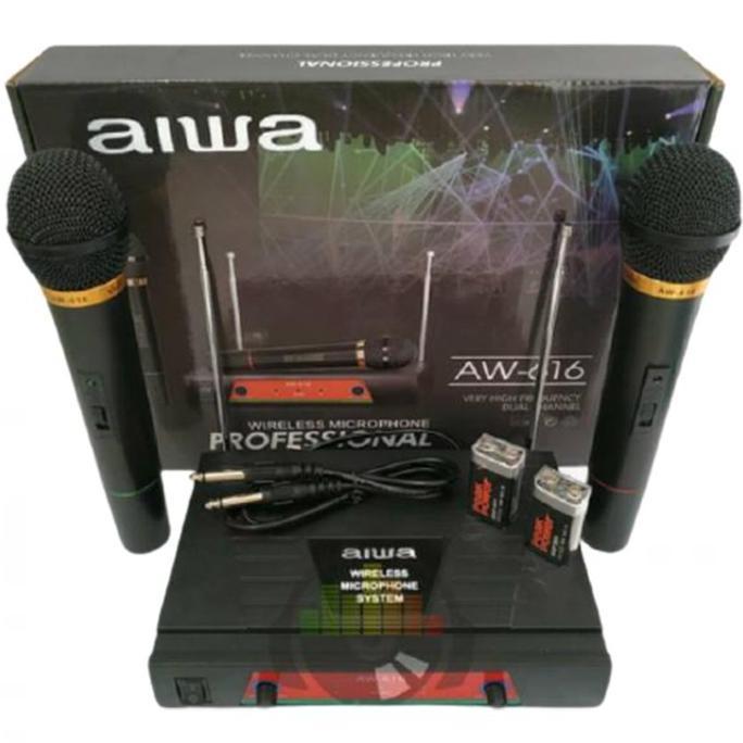 Aiwa AW-616 Microphone Wireless Mic Karaoke Tanpa Kabel