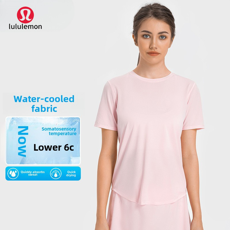 New Arrival 2026 LuluLemon Sports T-Shirt Women Quick-Drying Breathable Running Fitness Tennis Top