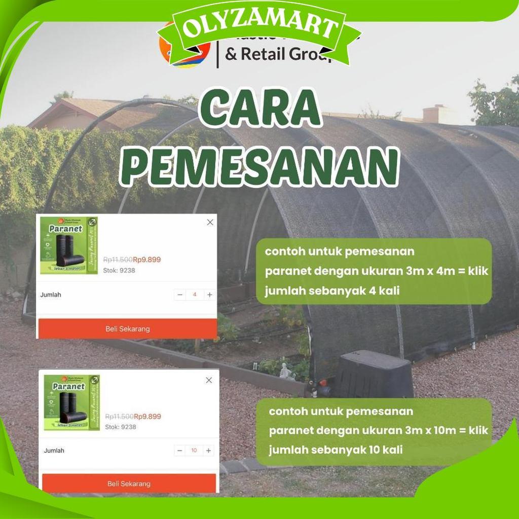 Paranet Tanaman/Jaring Paranet 70% Rajut Segitiga Lebar 3 Meteran Ecer Cod