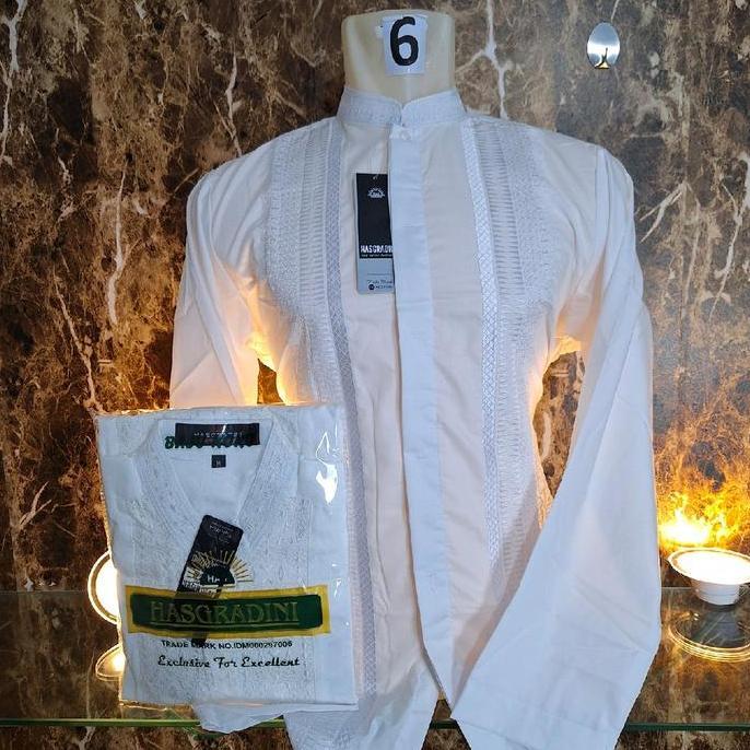 DV30 }} baju koko dewasa katun india bordir timbul HASGRADINI Panjang Pria dewasa Muslim