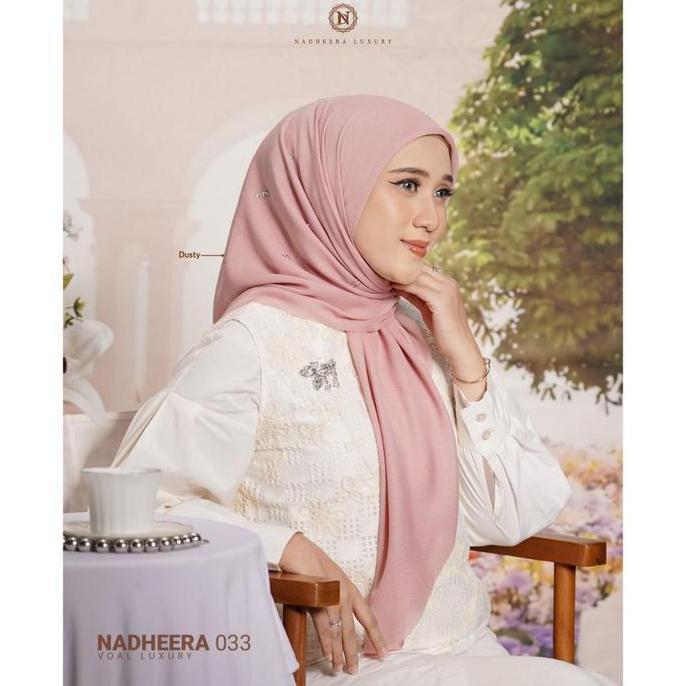 DF9 >> [BISA COD] N033 Scarf Luxury jilbab SEGIEMPAT POLOS MANIK MEWAH N 33 N 033 VOAL NADHERA