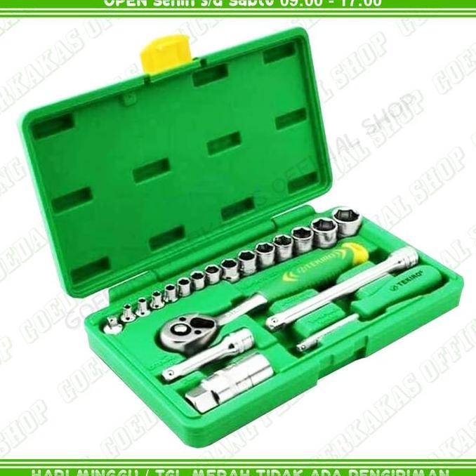 Kunci Sok Set Tekiro 21 Pcs Chrome Vanadium Socket 1/2 Inch