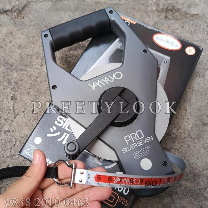 RORONOA YAMAYO Meteran Roll Gulung Pro Silver Seven 50 Meter - Original