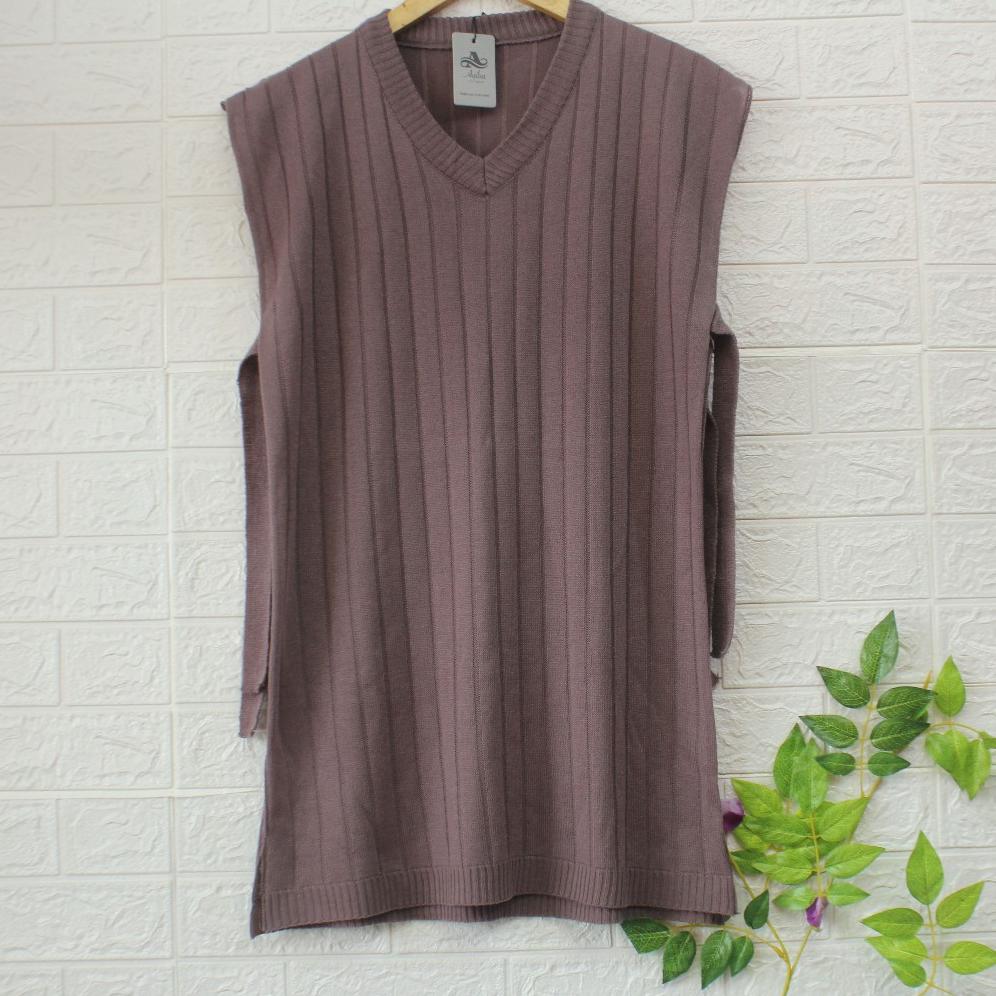 Larana Fashion Stor3 Vest Rajut Panjang v neck tali pinggang Tebal Premium rompi Lissana Panjang sam