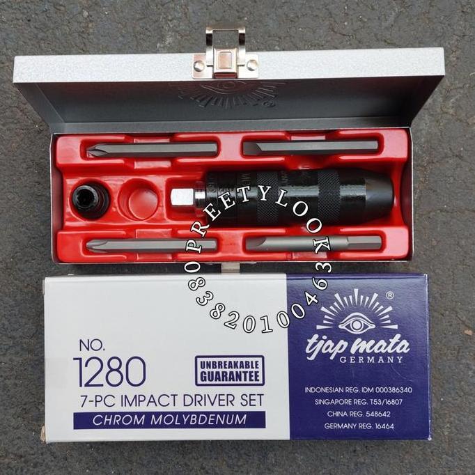 BROOK Tjap Mata Obeng Ketok Set 7 Pcs Impact Driver Obeng Ketok Putar