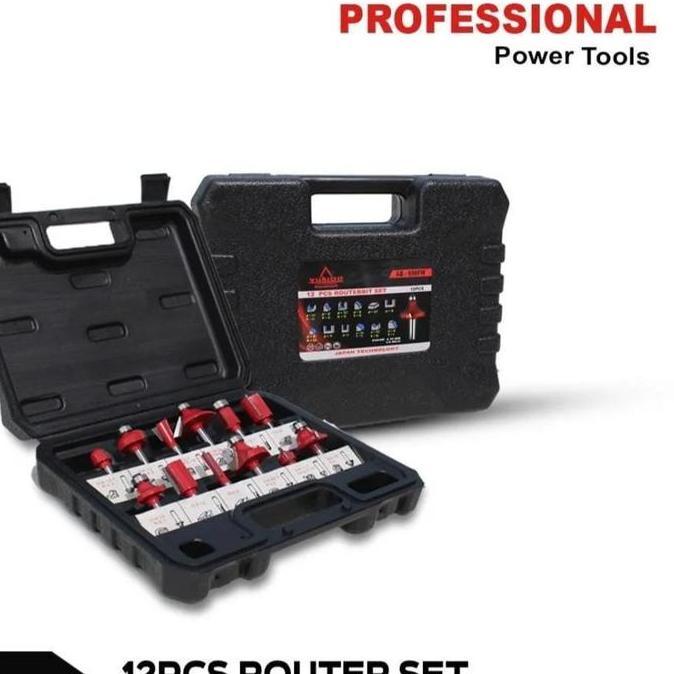 LIBARDIRT Set 12 Mata Router Trimer Bit Kayu Mata Profil Kayu isi 12pcs Mata Router Trimer Bit Berga