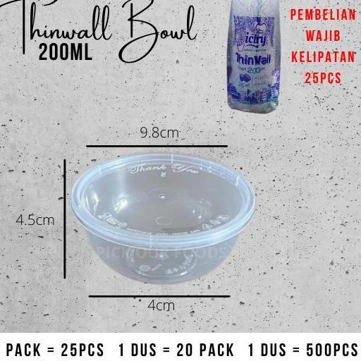 THINWALL BOWL 200ML | THINWALL CUP PUDDING 200 ML | THINWALL BULAT
