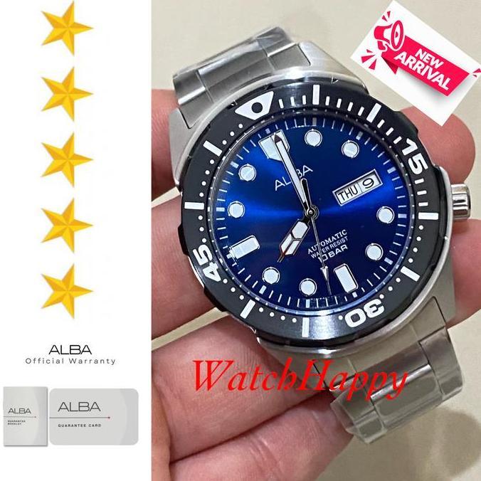 WatchHappy Alba AL4415X1 AL4415 Blue Dial Automatic Stainless ORIGINAL