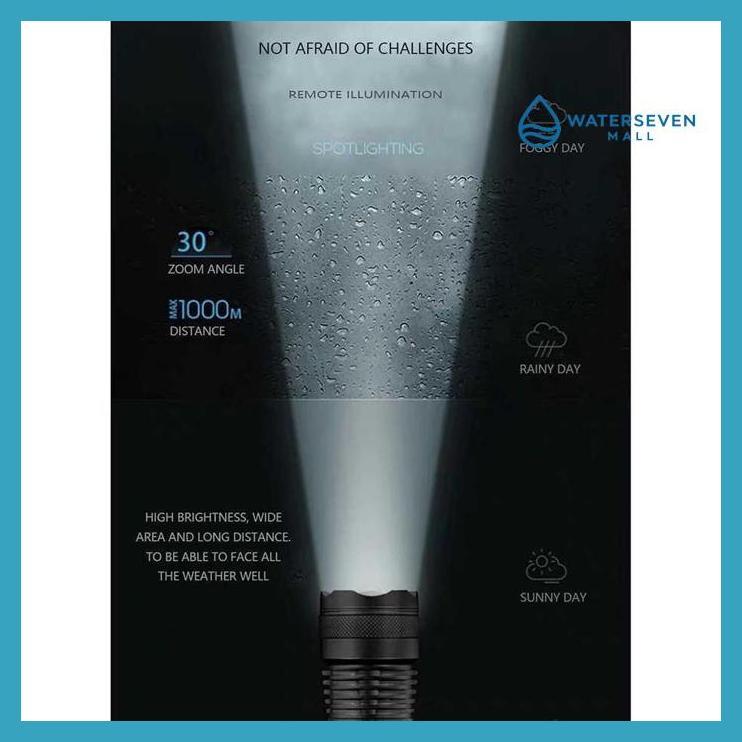 ( ORIGINAL  ) LED SENTER LED FLASHLIGHT USB RECHARGEABLE XHP 70 2000 LUMENS - JHS522X SIAP KIRIM