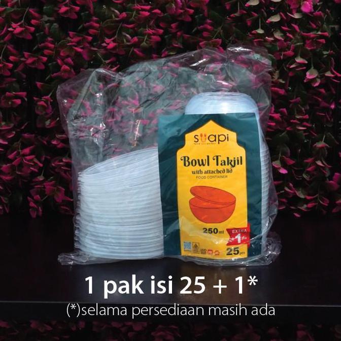 (Depok) Paket 25 pcs - Thinwall Round Bowl Suapi - Edisi Takjil - Mangkuk Plastik 250 ml - RB Contai