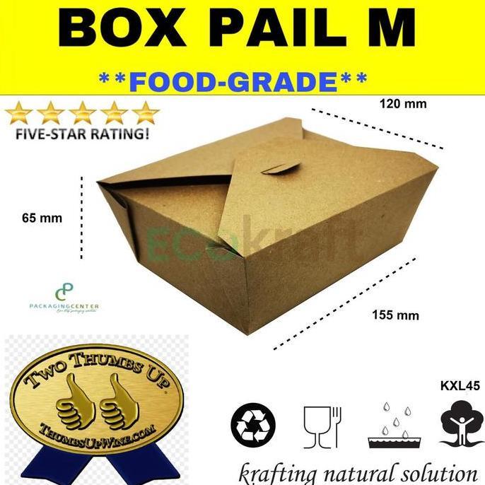 BOX PAIL KRAFT M FOOD GRADE / FOOD PAIL FOOD GRADE / BOX KUE KERTAS
