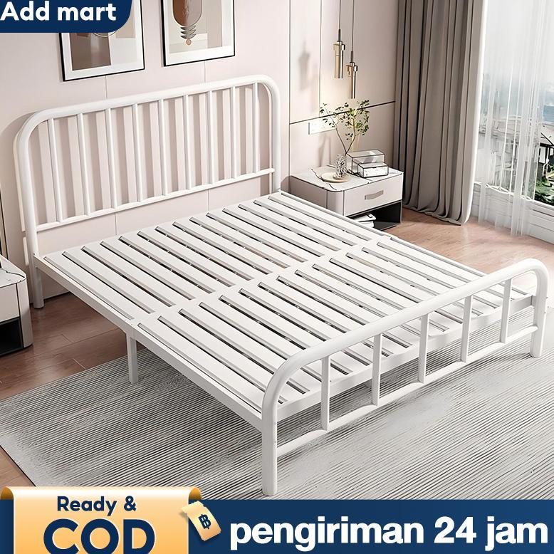 WISZCA- Tempat Tidur Besi / Dipan Kasur 180x200 / Ranjang Besi Rangka / Dengan Papan Tempat Tidur