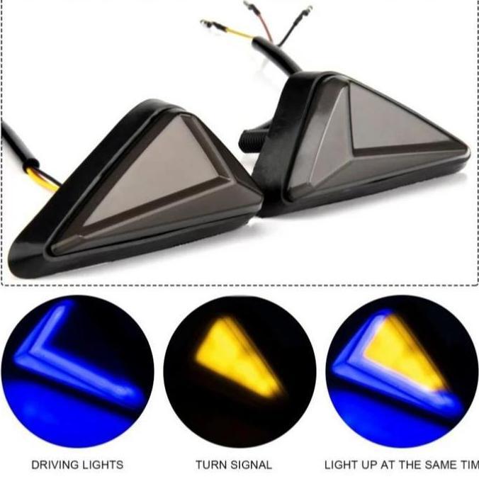 Lampu Sein Tempel Neon Segi Tiga Running / Sen Tempel R15 / Sein Tempel Cbr / Sein Tempel Ninja / Se