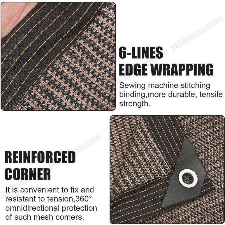 Aris A Beng Paranet 95% Anti Uv - Tabir Surya Coklat, Jaring Kebun, Jaring Rumput, Shade Net Greenho