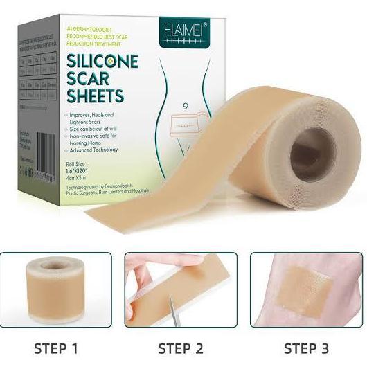 Elaimei Silicone Scar Sheets / Plester Penghilang Bekas Luka / Luka Operasi / Luka Bakar / Luka gore