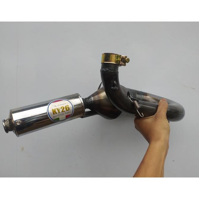 Knalpot Racing Vespa Buang Kanan Pendek by KY26 Racing Original