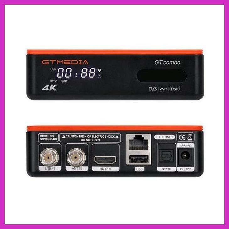 (LAPAKTEKNO) GTMEDIA GT COMBO ANDROID 9.0 KOTAK TV + DVB-S/S2/S2X, DVB + POKEMON PINATA/T2/C 4K HD W