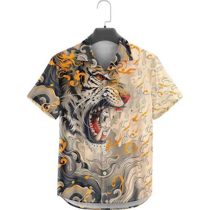 DF267>> Dowear Baju Shirt Kemeja Motif Pria Wanita Unik Bermotif Kekinian Oversize Jumbo MACAN COKLA