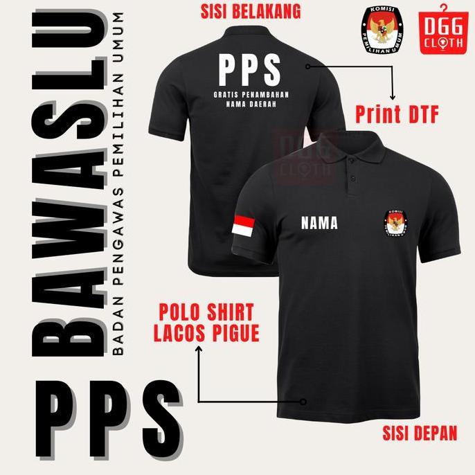 DI16 - Kaos Kerah BAWASLU PEMILU - Kaos Polo BAWASLU PPS PEMILU Type 1